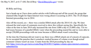 Illustration for article titled FCC Emails Show Agency Spread Lies to Bolster Dubious DDoS Attack Claims